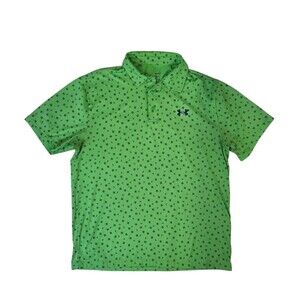 Under Armour The Playoff Polo Shirt Stadium Green Men's L Loose Fit Golf READ